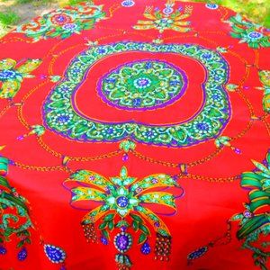 ***SOLD** Bold Red Jewelry Printed Scarf by SunYungSa